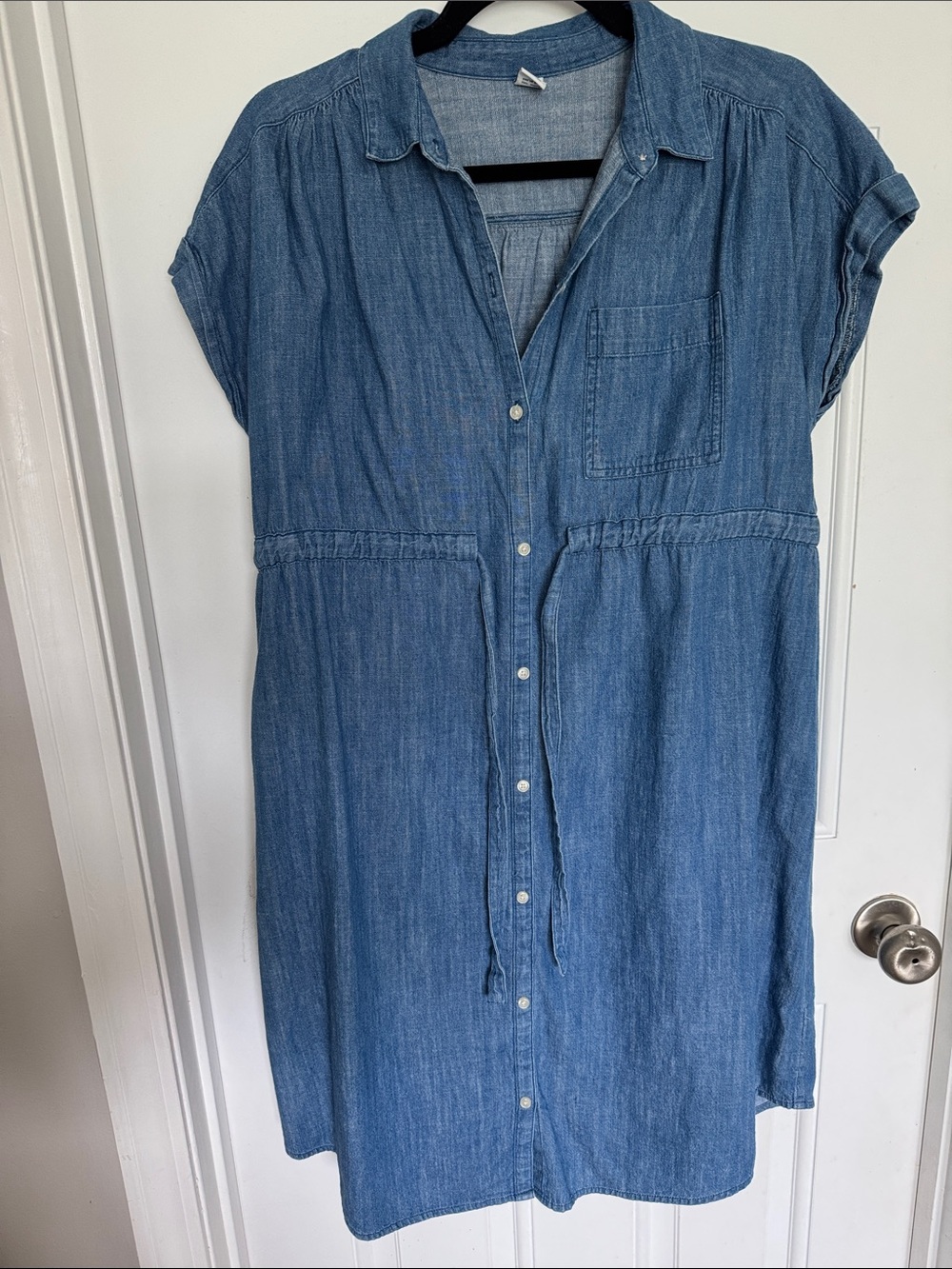 Old Navy Blue Denim Button-Up Shirt Dress